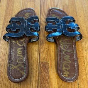 SAM EDELMAN, Bay Slide Sandals in black. Size 6.5